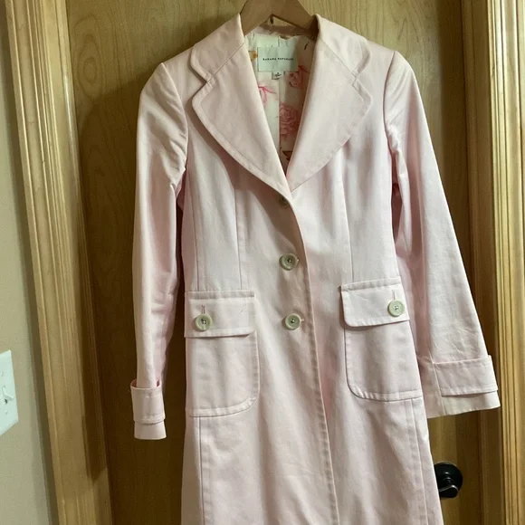 Banana Republic size small pink trench with floral lining - Picture 3 of 6